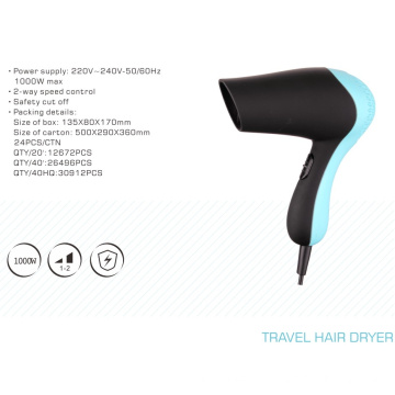 Secador de pelo plegable para el uso del viaje mini secador de pelo viajando